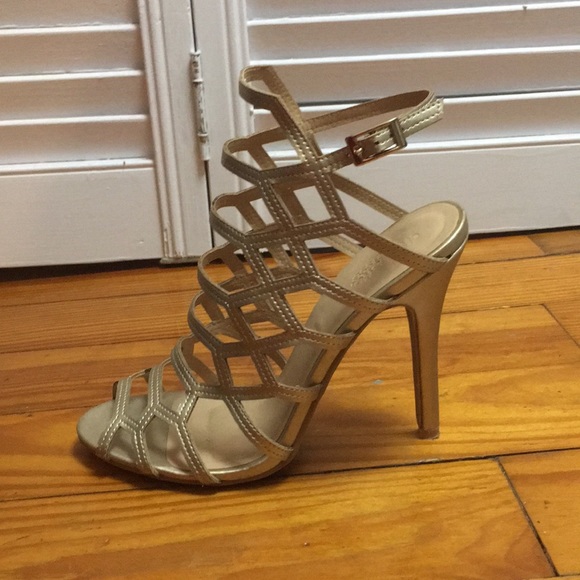Charlotte Russe Gold Strappy Heels Worn Twice - Picture 2 of 8